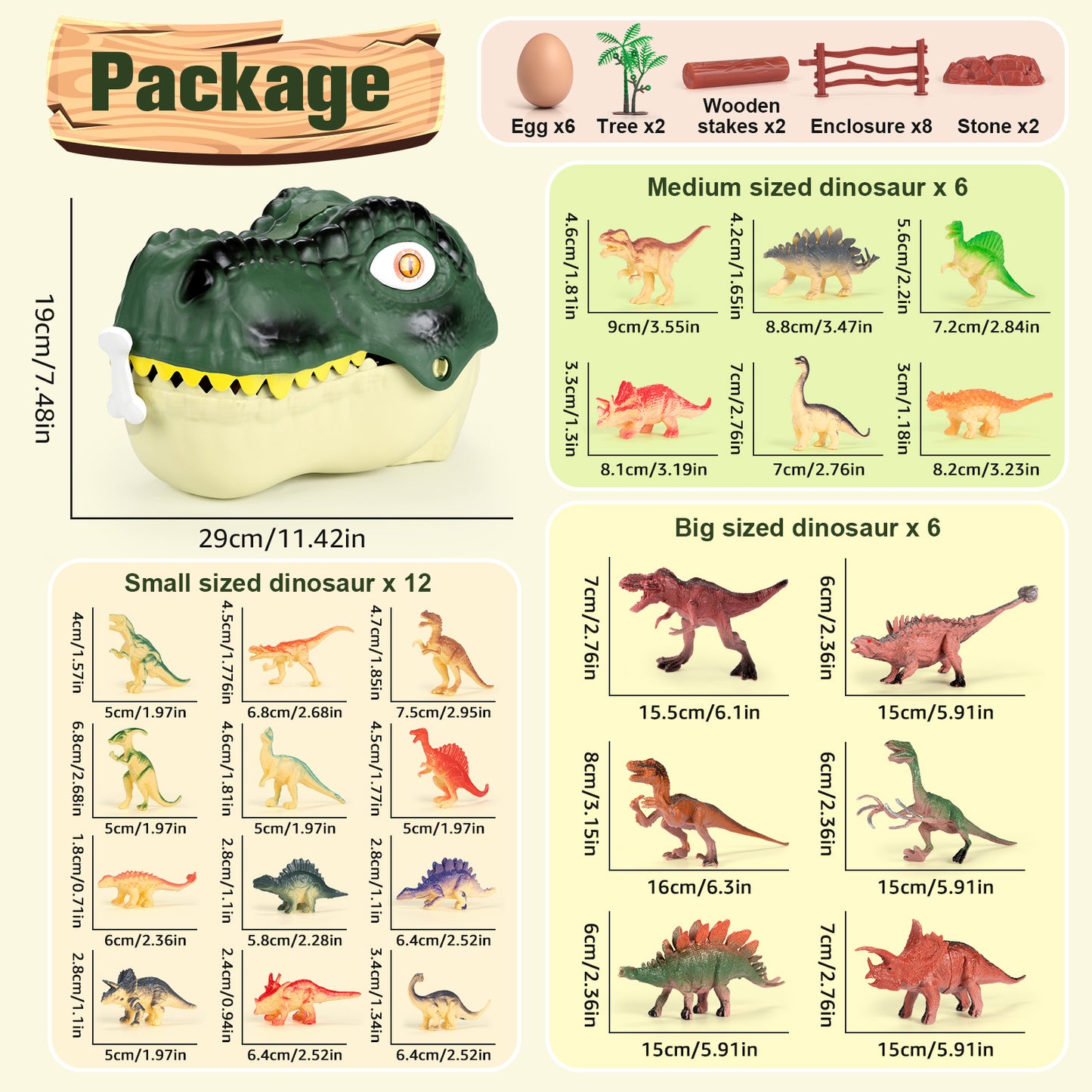 Dinosaur Toys for Kids 3-6,45PCS Realistic Jurassic Dinosaurs Figures with Eggs&Trees&Fence,Dino World Playset, Gift for Toddler Boys & Girls