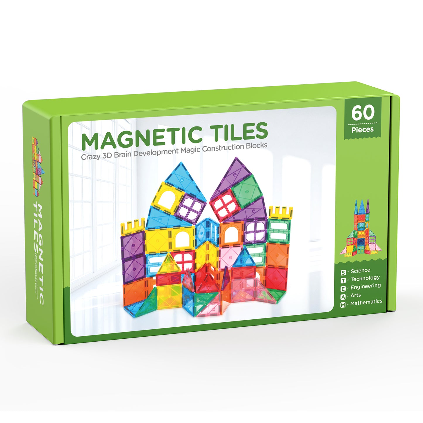 Magnetic Tiles Kids Magnetic Blocks Building Sets 3D Magnet Tile Building Construction Educational STEM Toys, Gifts for Toddlers Boys Girls 3 4 5 6 7 8 9 10 + Year Old