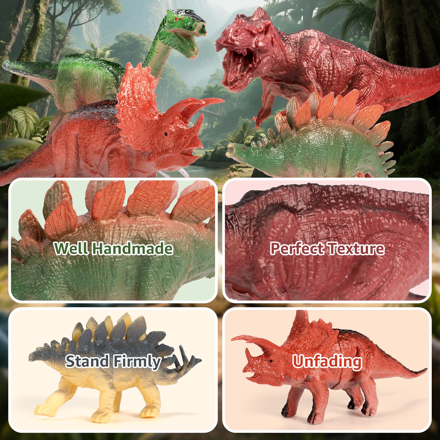 Dinosaur Toys for Kids 3-6,45PCS Realistic Jurassic Dinosaurs Figures with Eggs&Trees&Fence,Dino World Playset, Gift for Toddler Boys & Girls